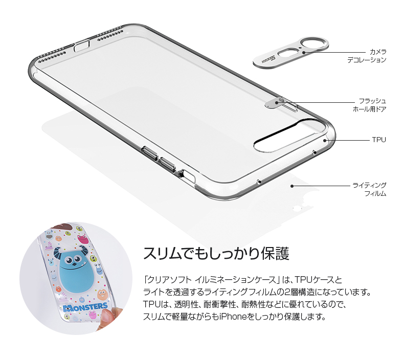 Iphone Se 第2世代 Se2 ケース Iphone 8 7イルミネーションケース Sg Clear Soft Disney エスジー クリアソフト ディズニー アイフォン カバー Mycaseshop 通販