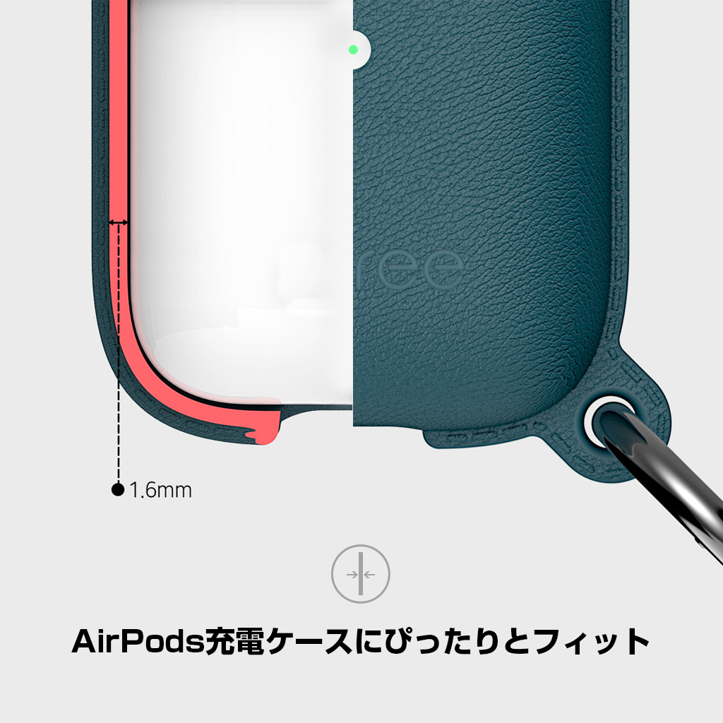 AirPods充電ケースにぴったりとフィット