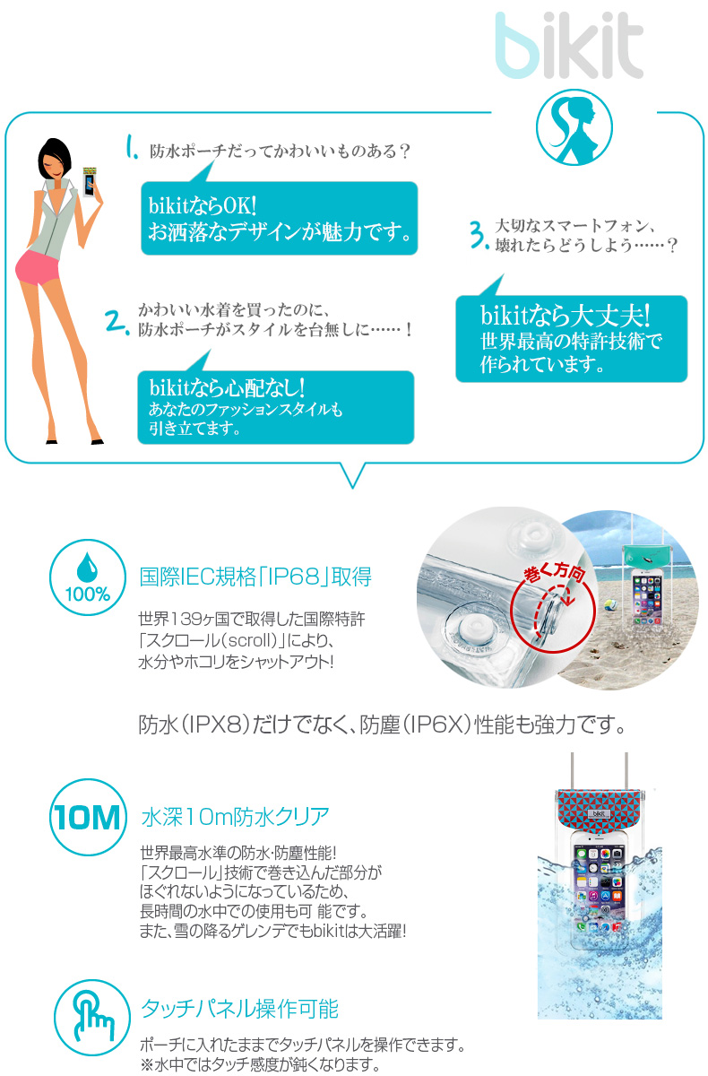 商品詳細-6.4インチ防水ケース