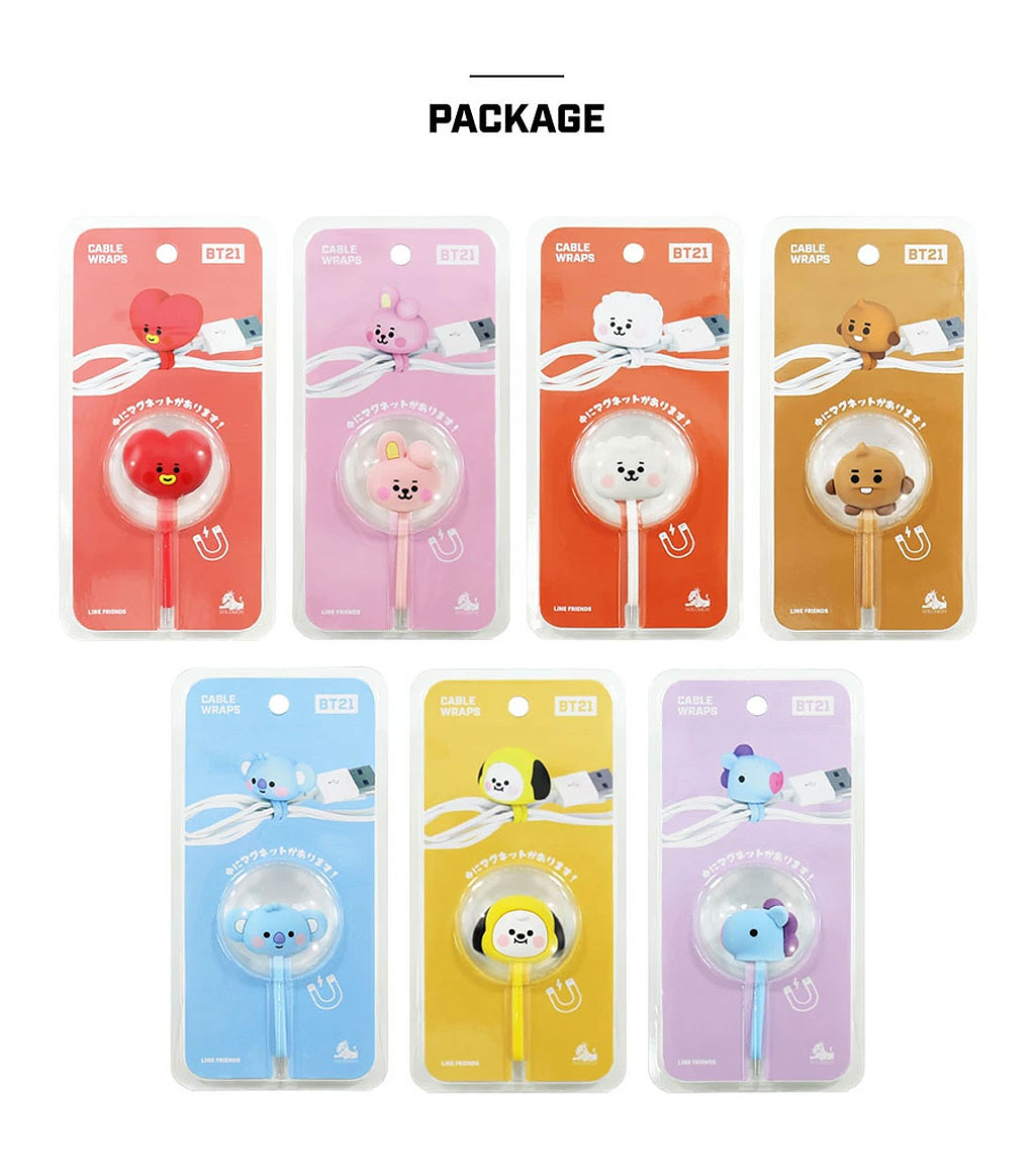 BT21 マグネット式ケーブルラップス 磁気ケーブルクリップ ケーブルホルダー【公式ライセンス品】 【MyCaseShop 通販】