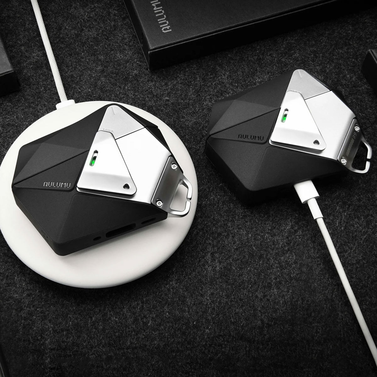 AULUMU A39 ダイヤカット幾何学ケース for AirPods Pro 3（ロック