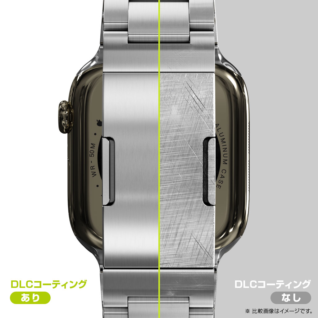 傷つきにくい　DLCコーティングApple Watch用バンド