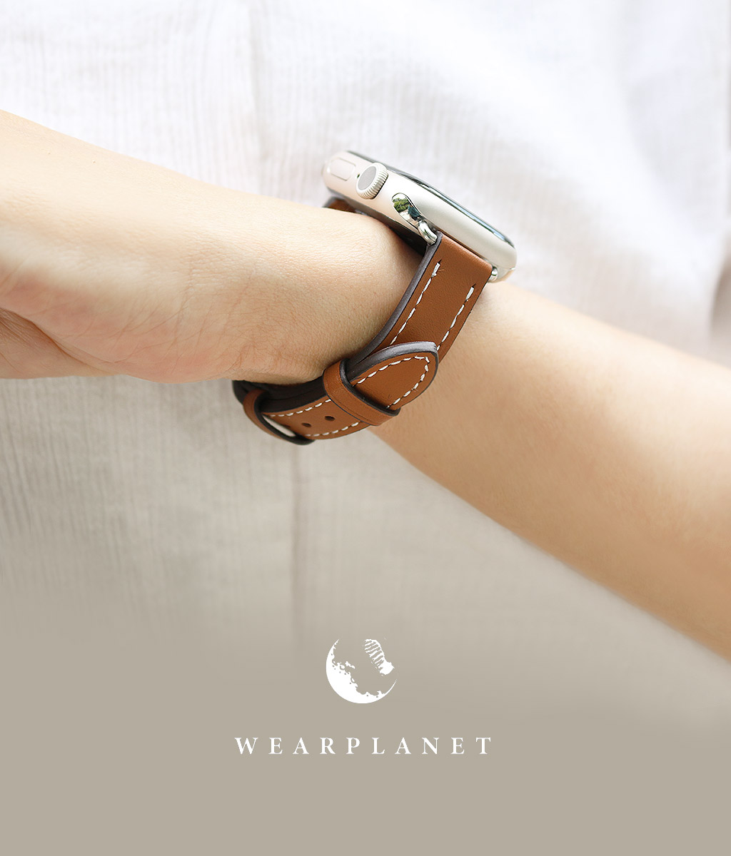 WEARPLANET アップルウォッチ Slim Line クラシック本革バンド 