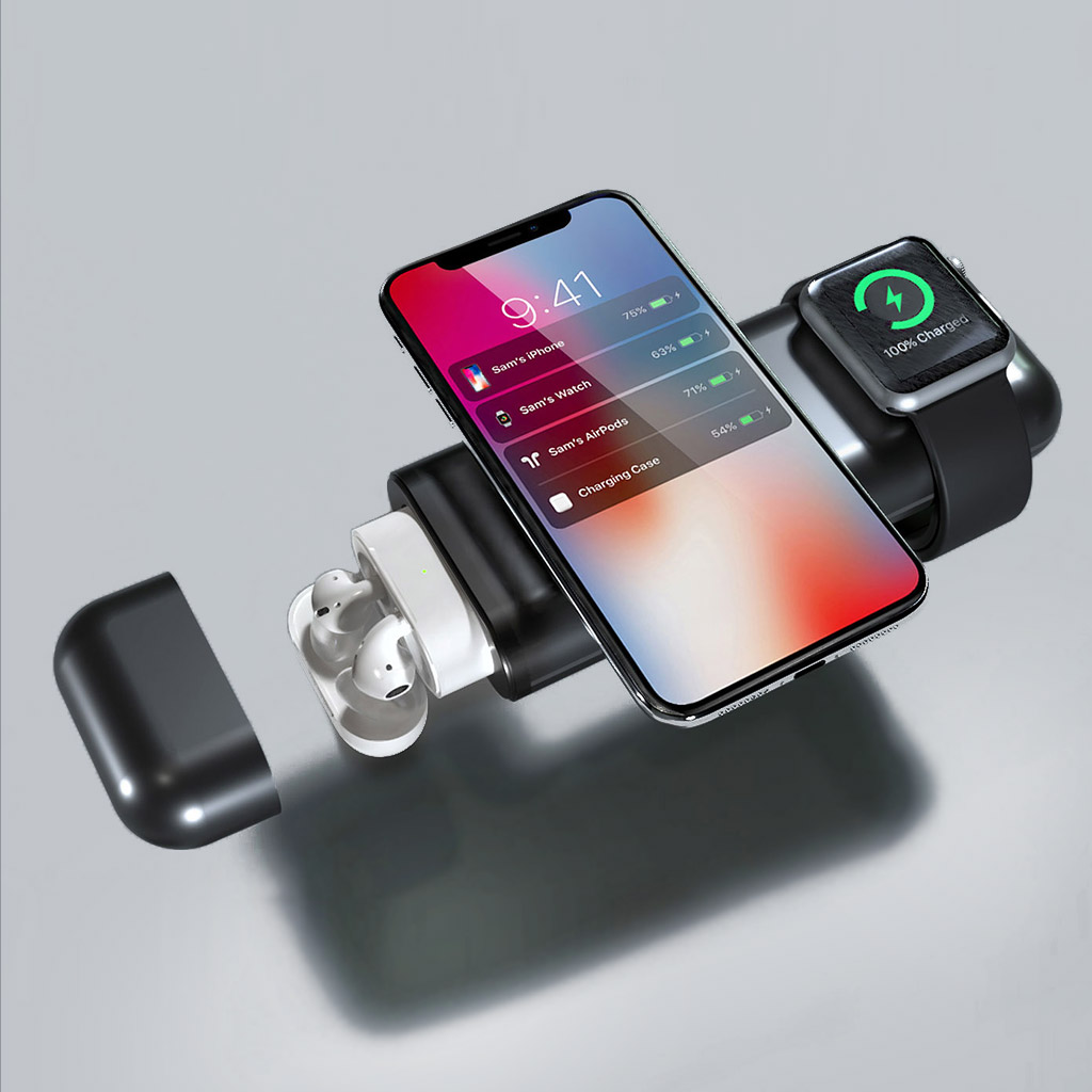 ワイヤレス充電器 4 In 1 Airpods Iphone Apple Watch Ipad 同時充電 All In 1 For Apple 10 000mah 無線モバイルバッテリー Airally エアーアリー Mycaseshop 通販