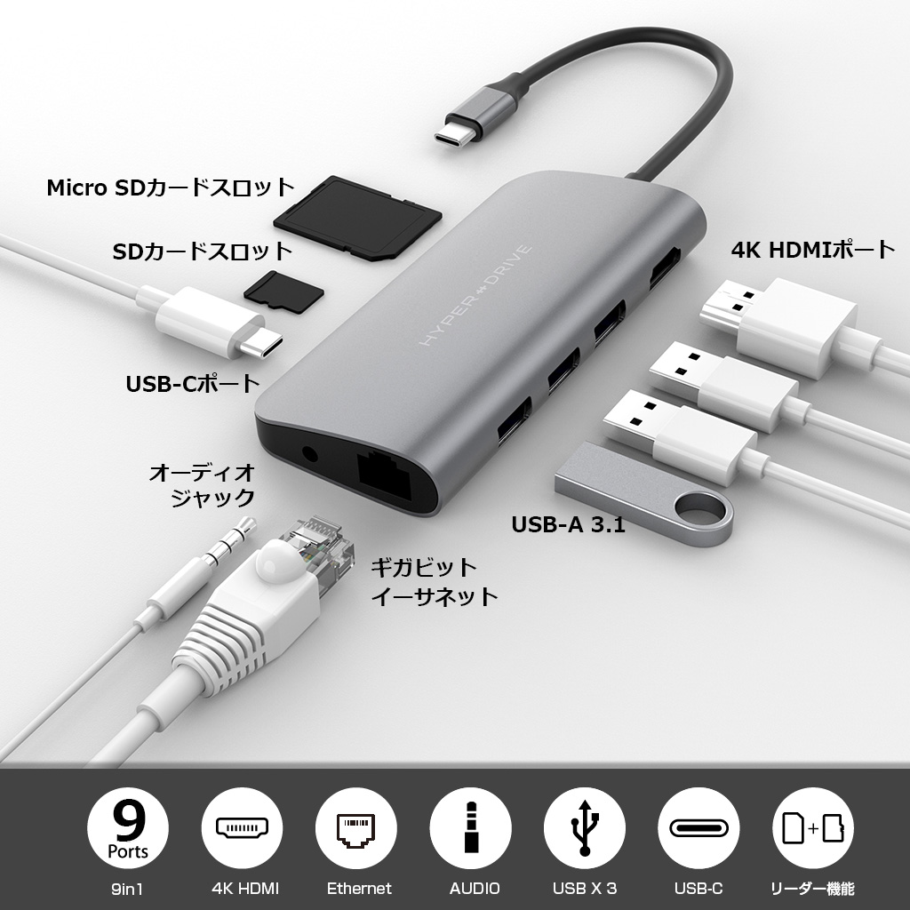 HyperDrive Power 9in1 USB-C Hub – 【公式サイト】HYPER（ハイパー）