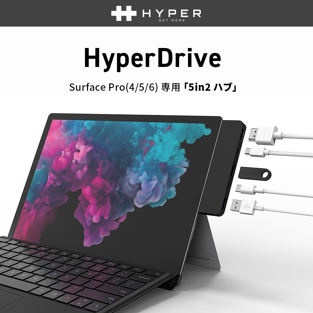 HyperDrive Surface Pro(4/5/6)専用 5in2 Hub
