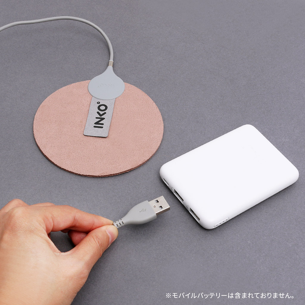 信憑 INKO インクで温める ポケットヒーター USB Hand Warmer ハンドウォーマー スエード ECO カイロ ワンタッチ簡単操作  USB接続