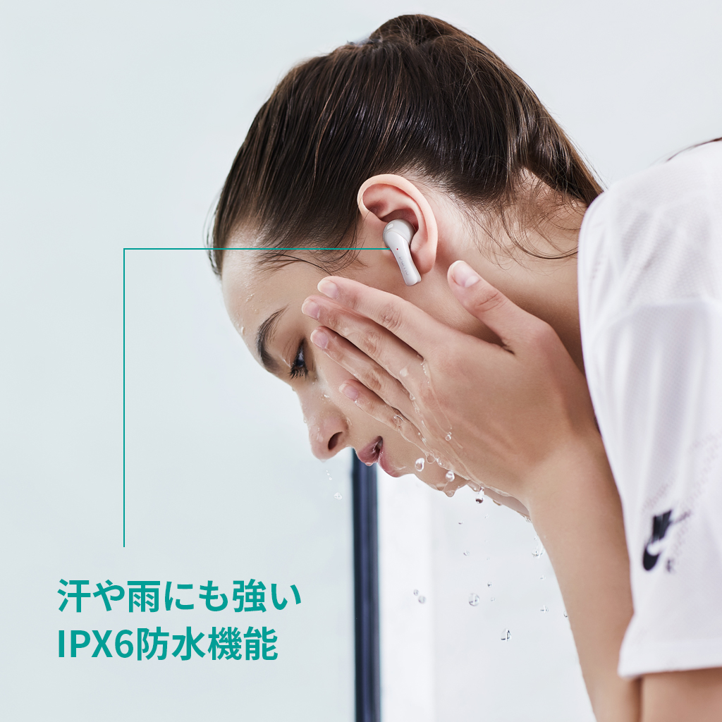 汗や雨に強いIPX6防水機能