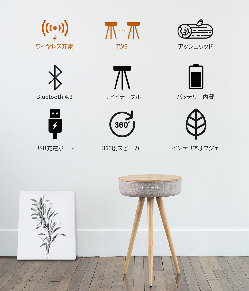 360°サウンド Bluetoothテーブル型スピーカー Mellow W501T 