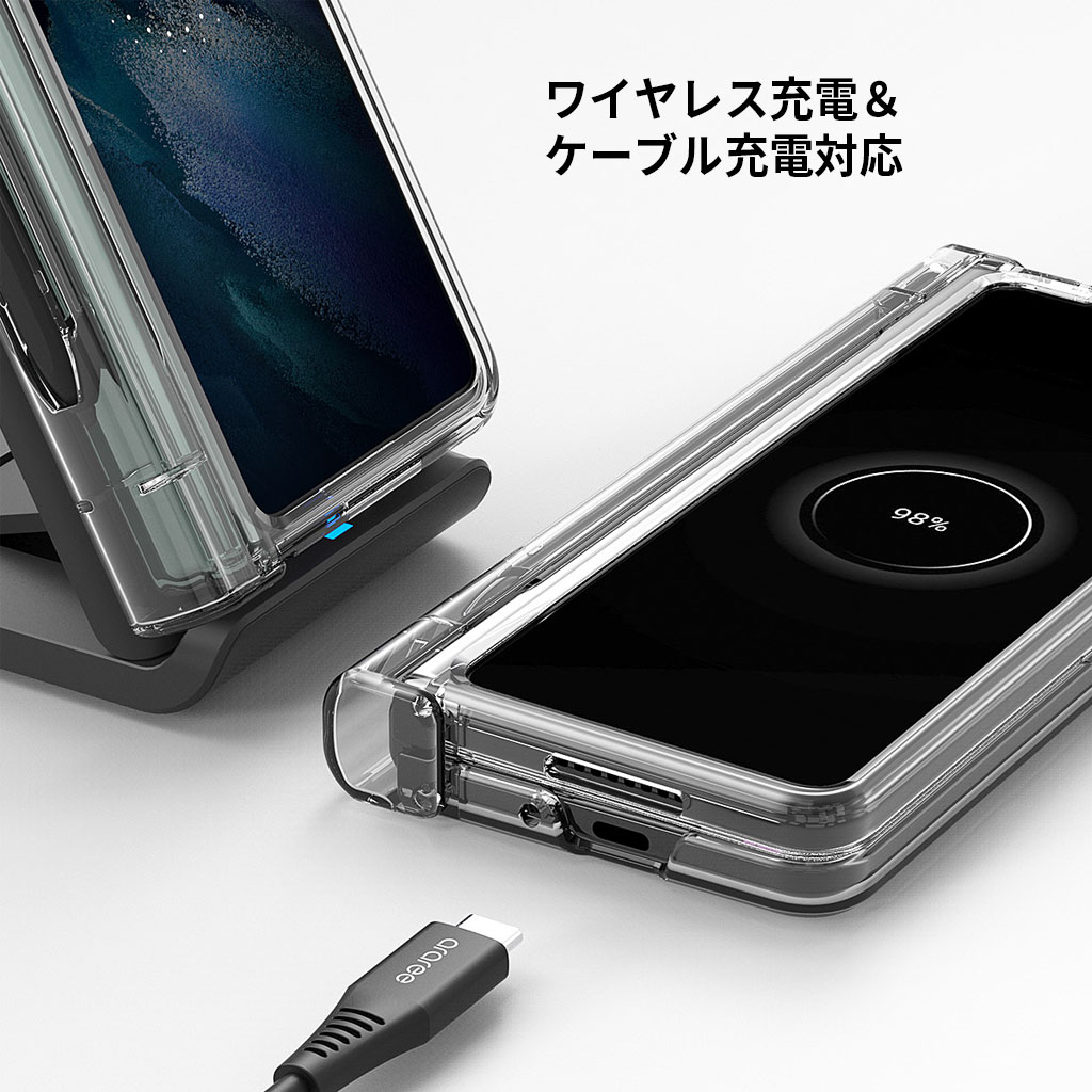 araree 【 Galaxy Z Fold3 5G ケース 】 NUKIN 360 クリア 