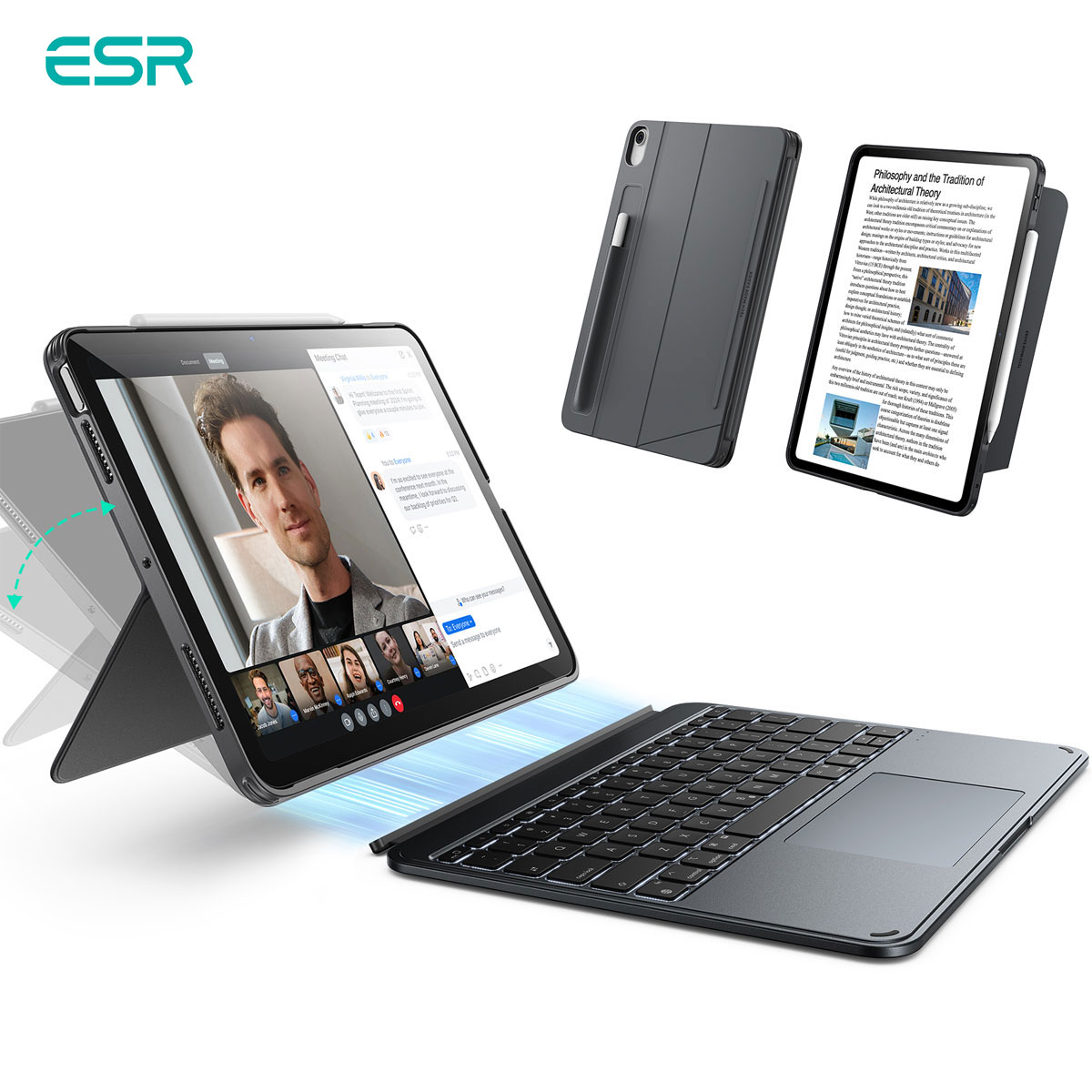 ESR SHIFT 着脱式キーボードケース for iPad Air 13インチ (M4/M3/M2
