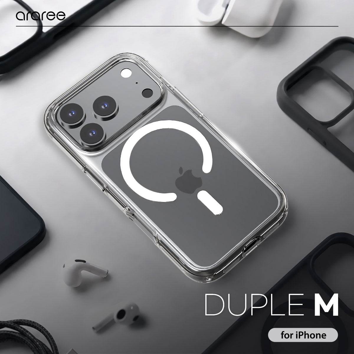 iPhoneアクセサリー Mai iPhone 18 Pro / iPhone 18 Pro Max 用] araree MagSafe対応 DUPLE M