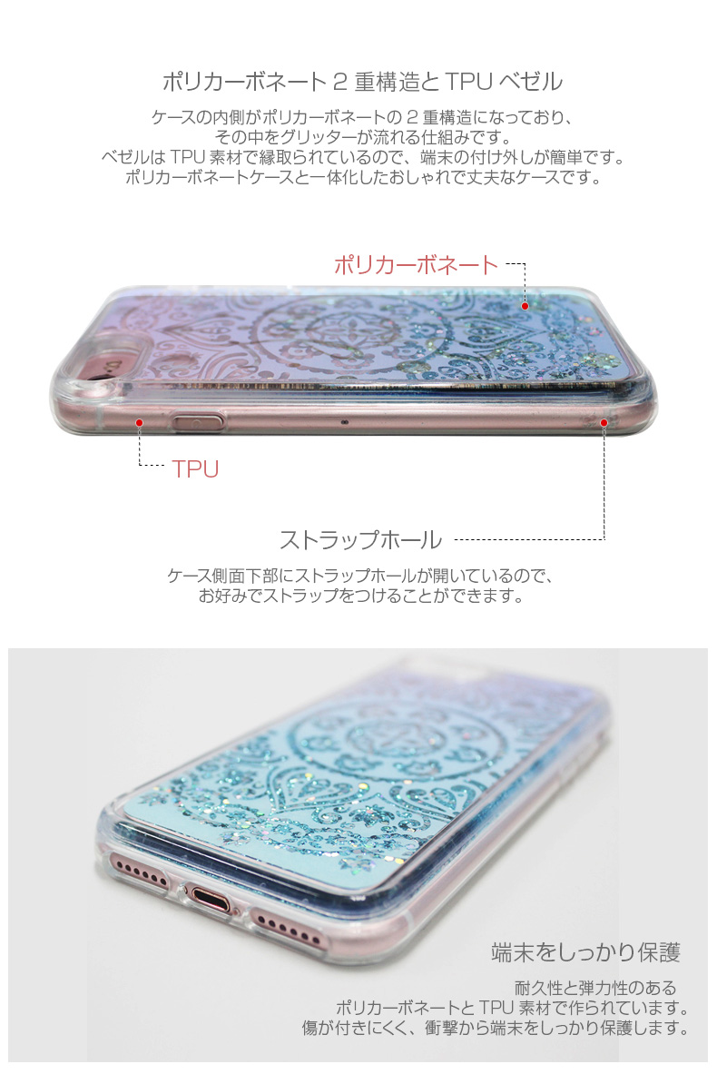 流れるグリッターケース