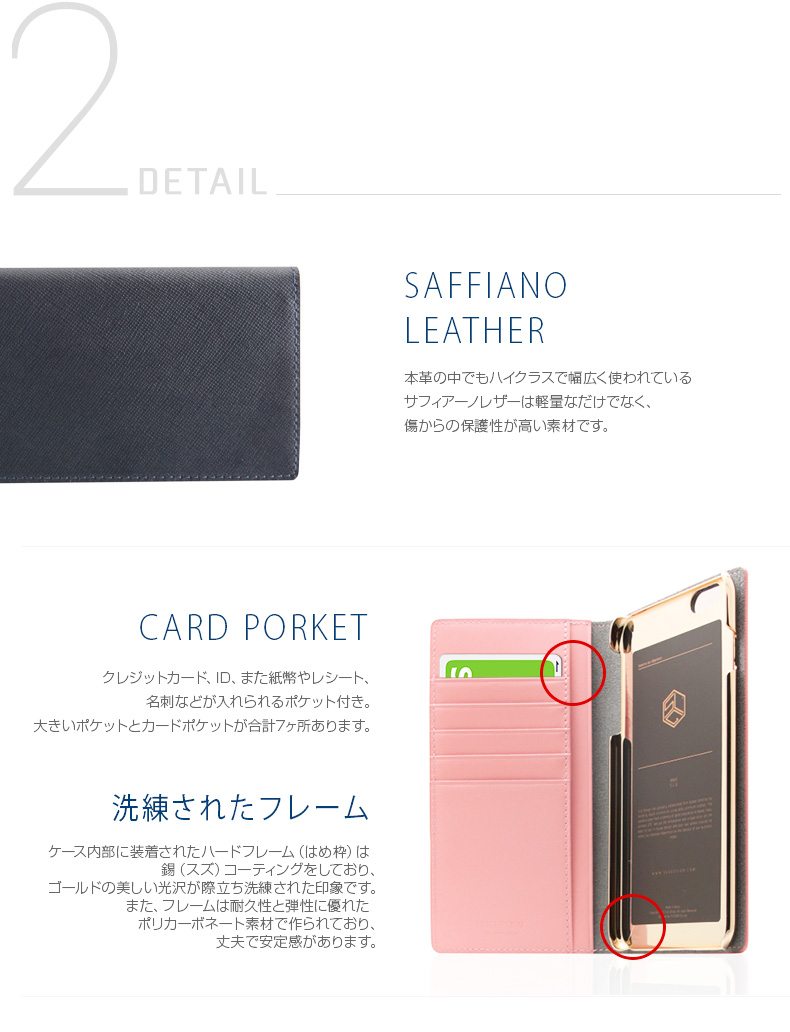 iPhone 6s Plus / 6 Plus ケース】SLG Design Saffiano Zipper Case 