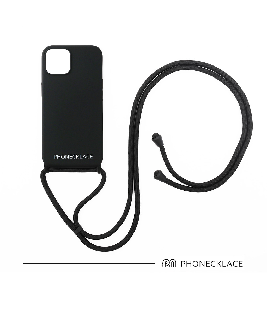 PHONECKLACE ロープ ネックストラップ付き シリコンケース ブラック